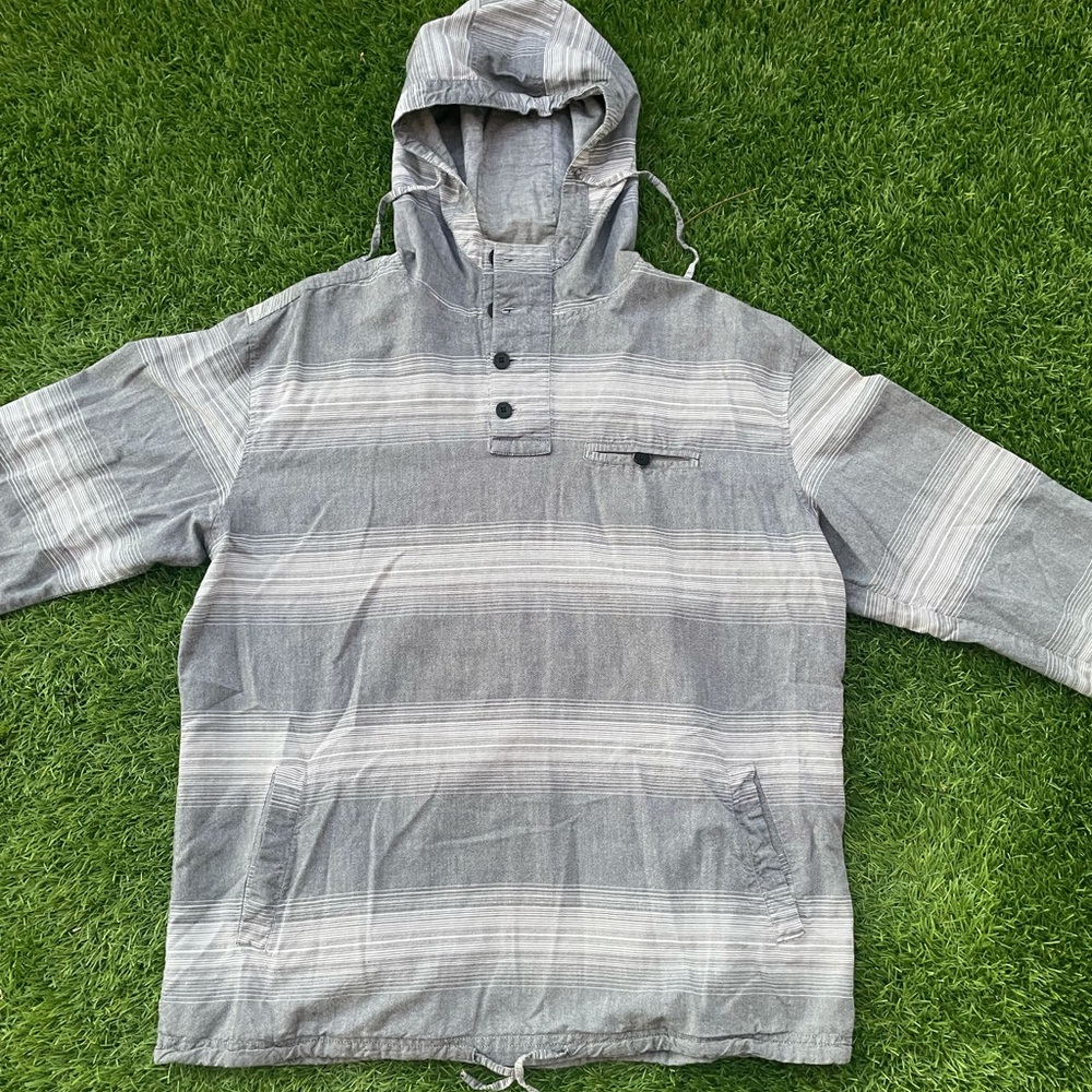 Ambig Men’s - Striped Pullover Hooded Shirt